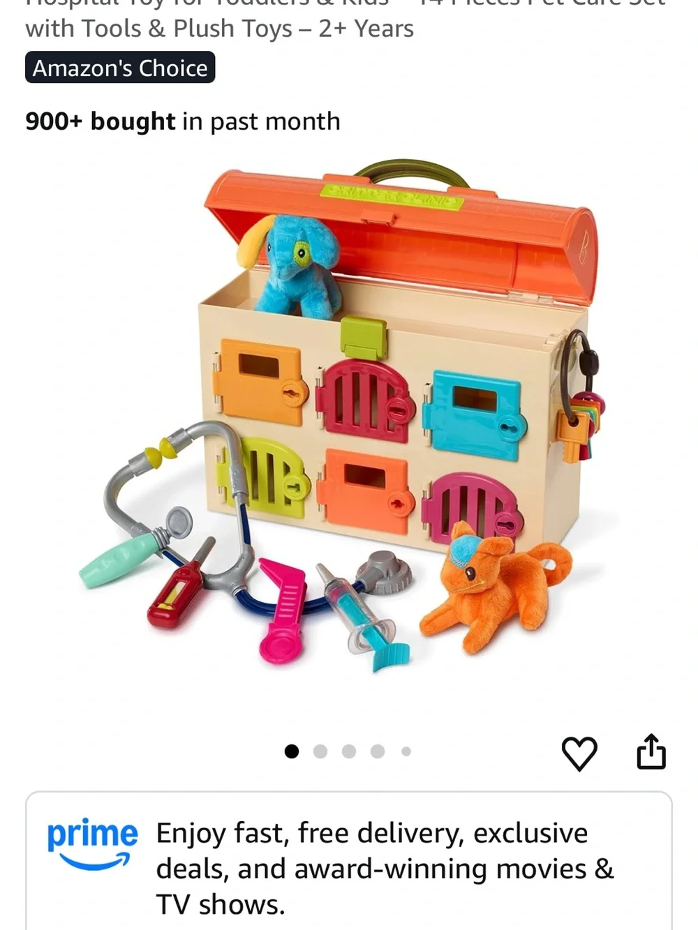 Kids Veterinary Playset Multicolor Pretend Pet Carrier- only keys and orange cat
